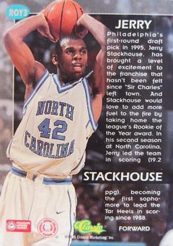 1995 Classic Rookies - Rookie of the Year Candidates #ROY3 Jerry Stackhouse Back