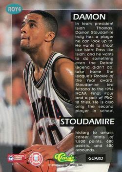 1995 Classic Rookies - Rookie of the Year Candidates #ROY4 Damon Stoudamire Back