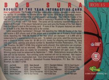 1995 Classic Rookies - Rookie of the Year Interactives #ROY 15 Bob Sura Back