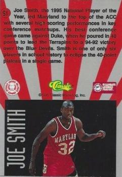 1995 Classic Rookies - Showtime #S1 Joe Smith Back
