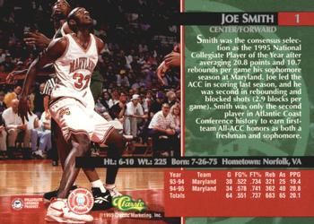 1995 Classic Rookies - Autograph Edition #1 Joe Smith Back