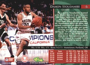 1995 Classic Rookies - Autograph Edition #6 Damon Stoudamire Back