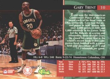 1995 Classic Rookies - Autograph Edition #10 Gary Trent Back