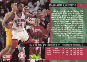 1995 Classic Rookies - Autograph Edition #36 Rashard Griffith Back