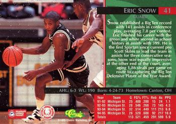 1995 Classic Rookies - Autograph Edition #41 Eric Snow Back