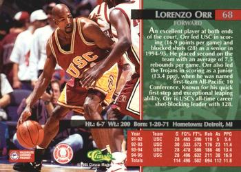 1995 Classic Rookies - Autograph Edition #68 Lorenzo Orr Back