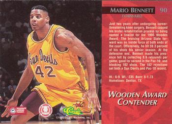 1995 Classic Rookies - Autograph Edition #90 Mario Bennett Back