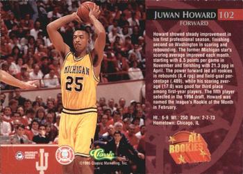 1995 Classic Rookies - Autograph Edition #102 Juwan Howard Back