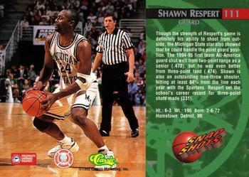 1995 Classic Rookies - Autograph Edition #111 Shawn Respert Back