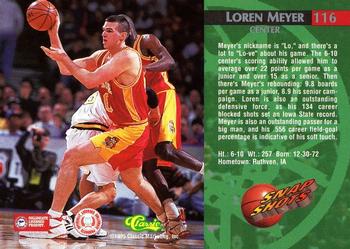 1995 Classic Rookies - Autograph Edition #116 Loren Meyer Back