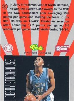 1995 Classic Rookies - Jerry Stackhouse Showtime #S2 Jerry Stackhouse Back
