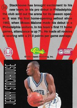 1995 Classic Rookies - Jerry Stackhouse Showtime #S4 Jerry Stackhouse Back