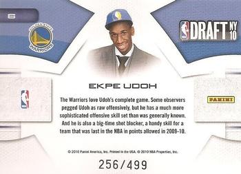 2010-11 Panini Prestige - NBA Draft Class #6 Ekpe Udoh Back