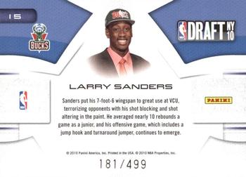 2010-11 Panini Prestige - NBA Draft Class #15 Larry Sanders Back
