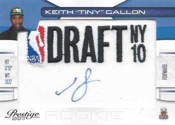 2010-11 Panini Prestige - NBA Draft Class Draft Logo Signatures #40 Keith Gallon Front