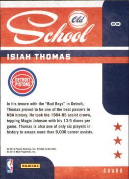 2010-11 Panini Prestige - Old School #8 Isiah Thomas Back
