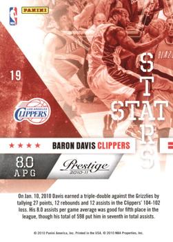 2010-11 Panini Prestige - Stat Stars #19 Baron Davis Back