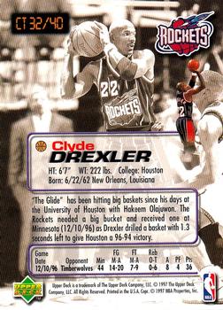 1997 Upper Deck Nestle Crunch Time #CT32 Clyde Drexler Back