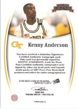 2007-08 Press Pass Legends - Saturday Signatures #NNO Kenny Anderson Back