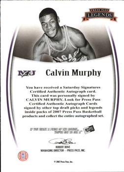 2007-08 Press Pass Legends - Saturday Signatures #NNO Calvin Murphy Back