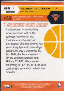 2007-08 Stadium Club - Super Teams Rookie Black Refractors #123 Wilson Chandler Back