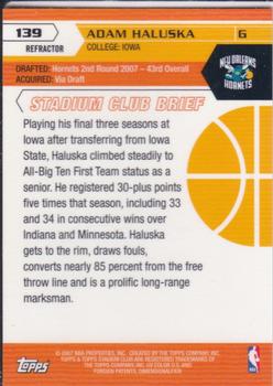 2007-08 Stadium Club - Super Teams Rookie Black Refractors #139 Adam Haluska Back