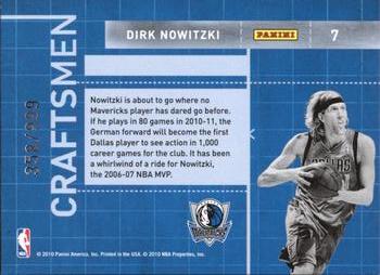 2010-11 Donruss - Craftsmen #7 Dirk Nowitzki Back