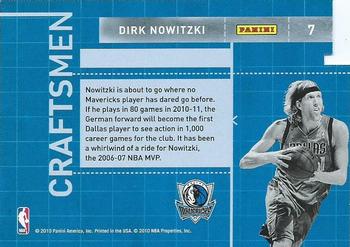 2010-11 Donruss - Craftsmen Die Cuts Emerald #7 Dirk Nowitzki Back