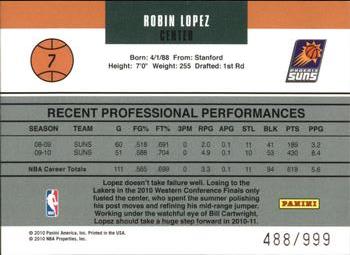 2010-11 Donruss - Gamers #7 Robin Lopez Back