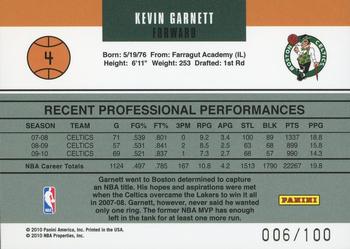 2010-11 Donruss - Gamers Press Proofs #4 Kevin Garnett Back