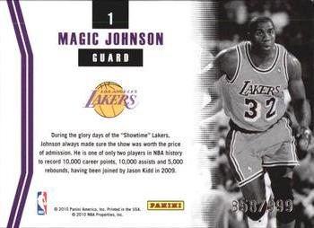 2010-11 Donruss - Masters #1 Magic Johnson Back