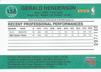 2010-11 Donruss - Press Proof #158 Gerald Henderson Back