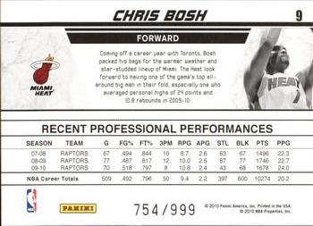 2010-11 Donruss - Production Line #9 Chris Bosh Back
