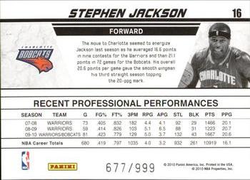 2010-11 Donruss - Production Line #16 Stephen Jackson Back
