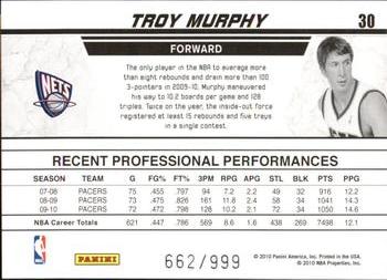 2010-11 Donruss - Production Line #30 Troy Murphy Back