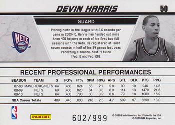 2010-11 Donruss - Production Line #50 Devin Harris Back