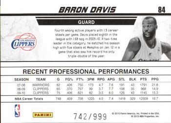 2010-11 Donruss - Production Line #84 Baron Davis Back