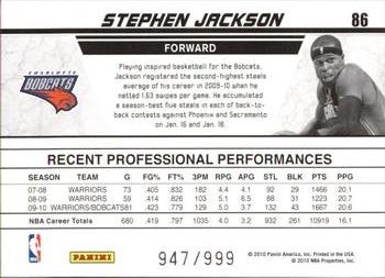 2010-11 Donruss - Production Line #86 Stephen Jackson Back