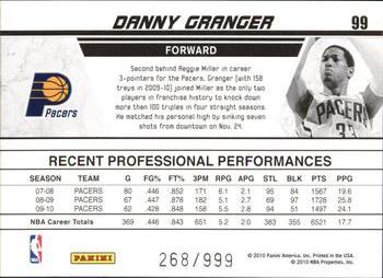 2010-11 Donruss - Production Line #99 Danny Granger Back