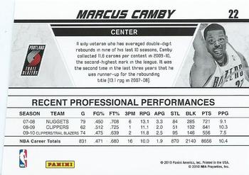 2010-11 Donruss - Production Line Die Cuts Emerald #22 Marcus Camby Back