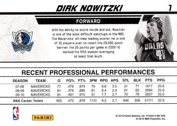 2010-11 Donruss - Production Line Rack Packs #7 Dirk Nowitzki Back