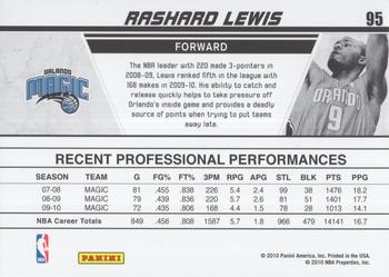 2010-11 Donruss - Production Line Rack Packs #95 Rashard Lewis Back