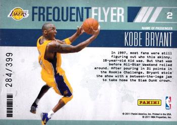 2010-11 Panini Absolute Memorabilia - Frequent Flyer #2 Kobe Bryant Back