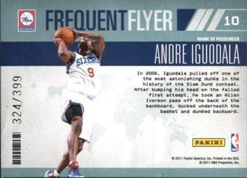 2010-11 Panini Absolute Memorabilia - Frequent Flyer #10 Andre Iguodala Back