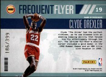 2010-11 Panini Absolute Memorabilia - Frequent Flyer #19 Clyde Drexler Back