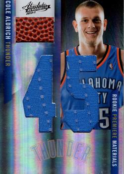 2010-11 Panini Absolute Memorabilia - Rookie Materials Jumbo Jersey Numbers Basketball #161 Cole Aldrich Front