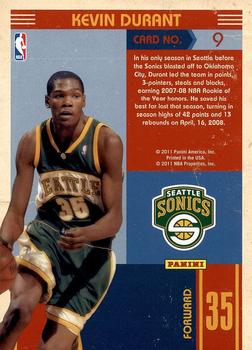 2010-11 Panini Classics - Blast From The Past #9 Kevin Durant Back