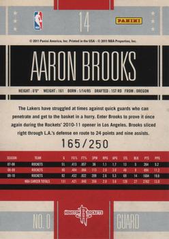 2010-11 Panini Classics - Timeless Tributes Silver #14 Aaron Brooks Back