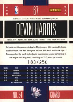 2010-11 Panini Classics - Timeless Tributes Silver #67 Devin Harris Back