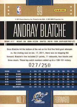 2010-11 Panini Classics - Timeless Tributes Silver #99 Andray Blatche Back